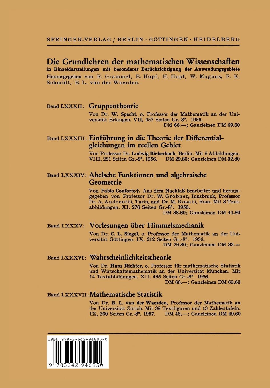 Rückseitencover Einführung in die Transzendenten Zahlen