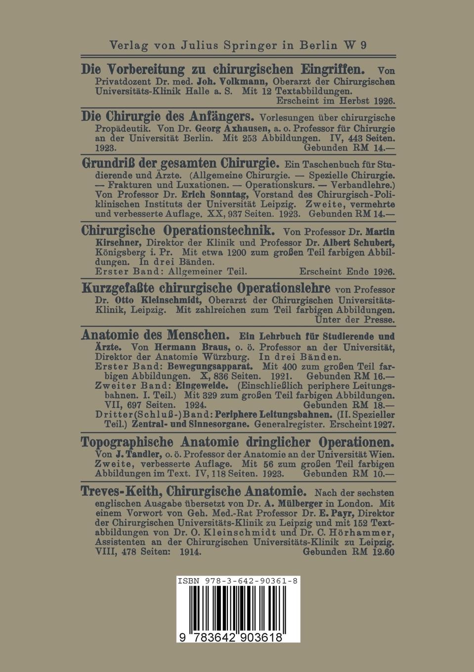 Rückseitencover Ausgewählte Chirurgisch-Klinische Krankheitsbilder