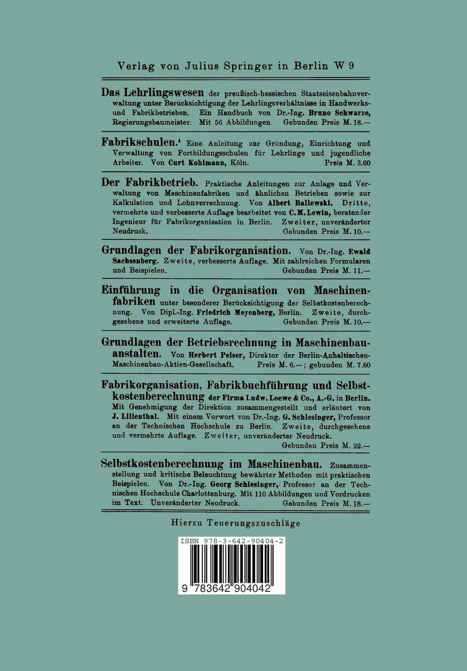 Rückseitencover Der Arbeiternachwuchs in der deutschen Maschinenindustrie