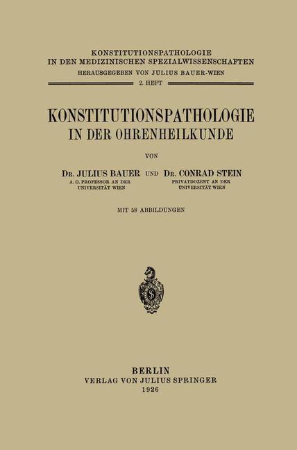 Vorderes Coverbild Konstitutionspathologie in der Ohrenheilkunde