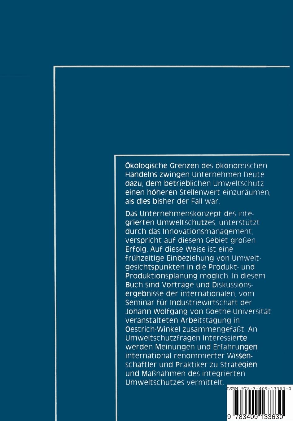 Rückseitencover Integrierter Umweltschutz