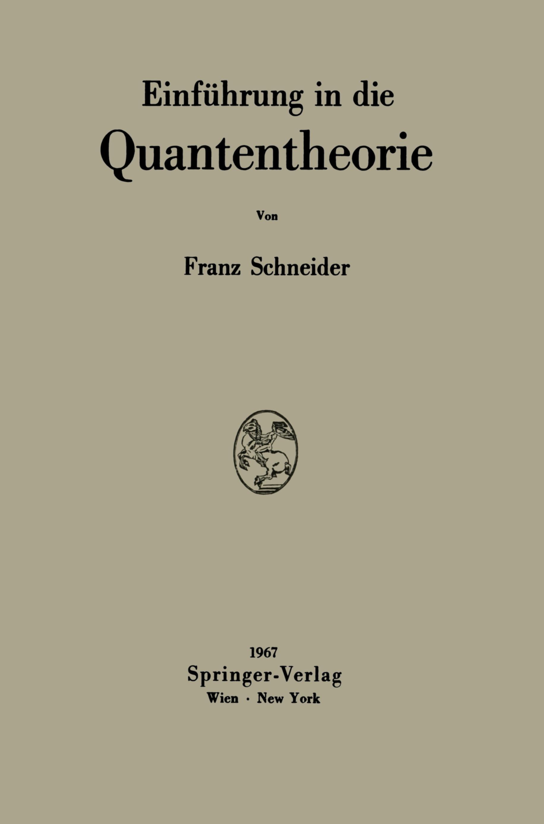 Vorderes Coverbild Einführung in die Quantentheorie