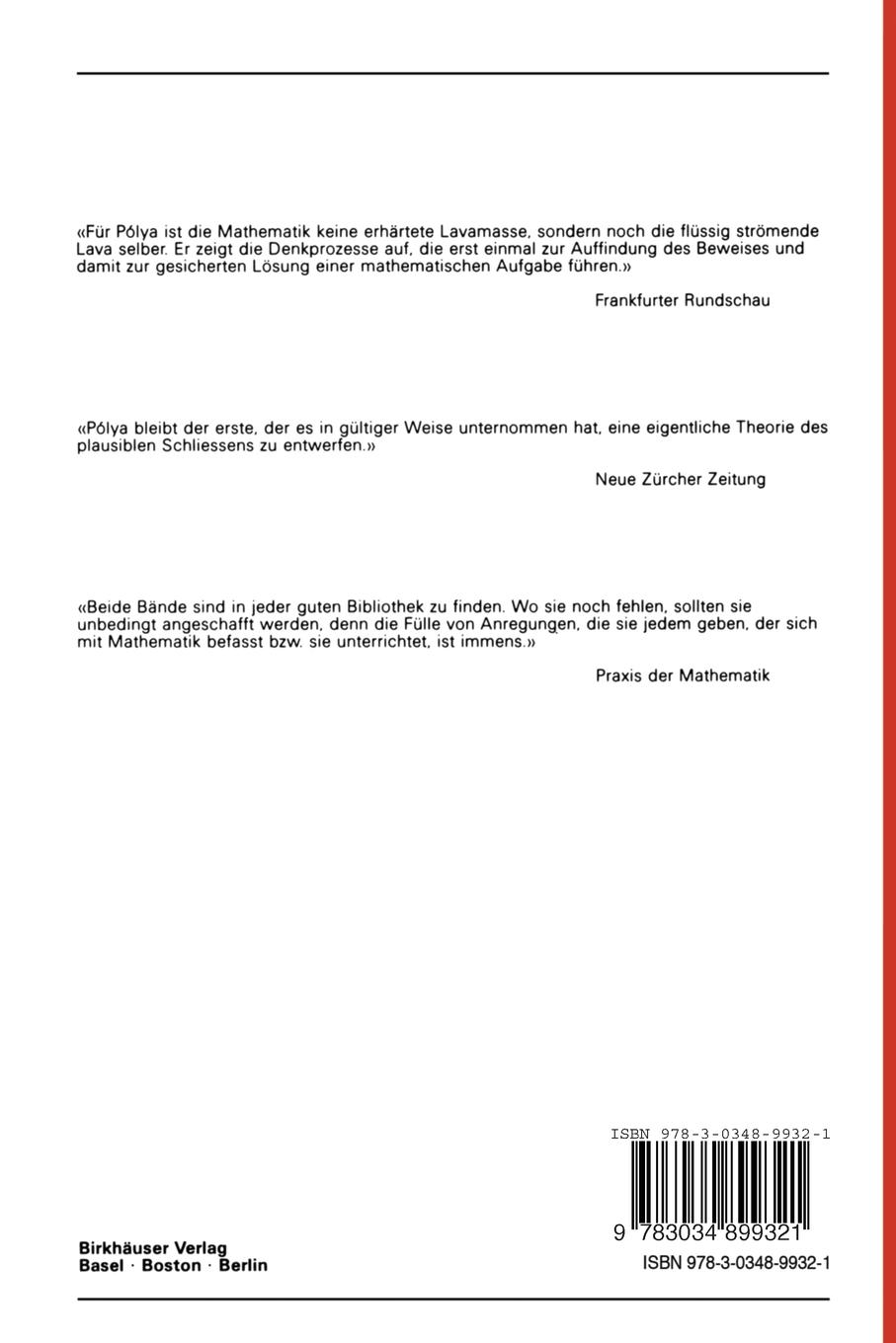 Rückseitencover Mathematik und plausibles Schliessen