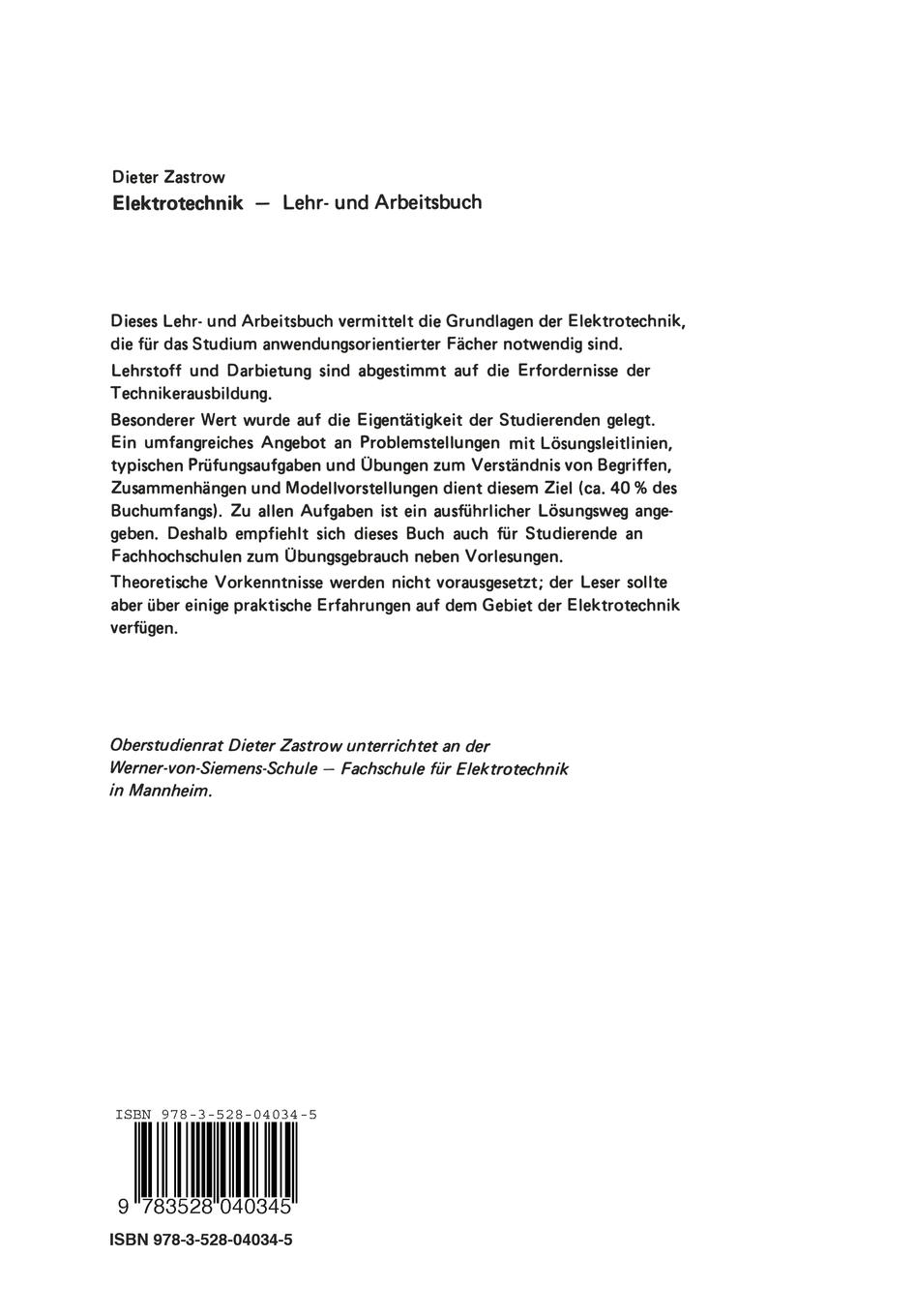 Rückseitencover Elektrotechnik