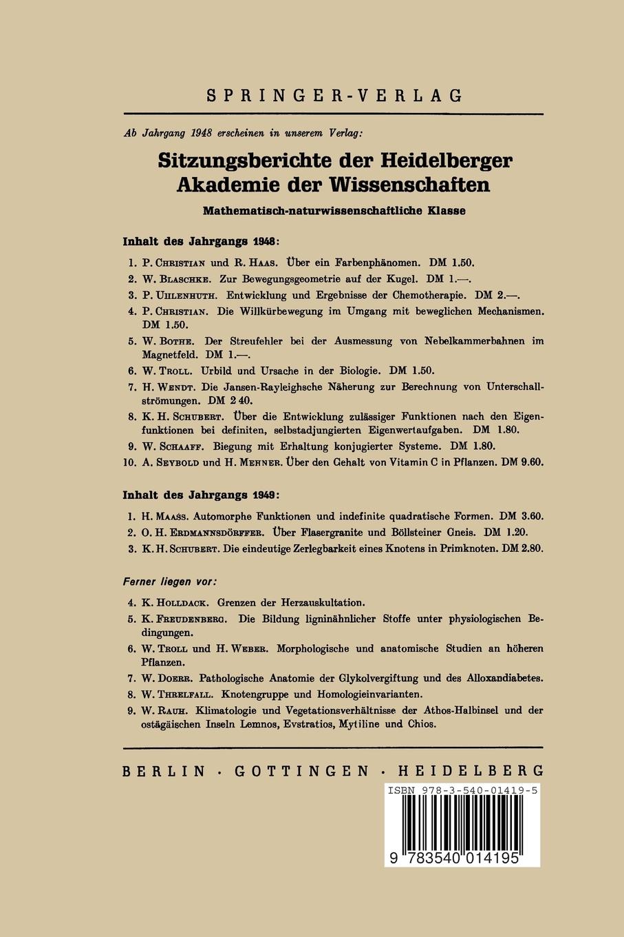 Rückseitencover Die eindeutige Zerlegbarkeit eines Knotens in Primknoten