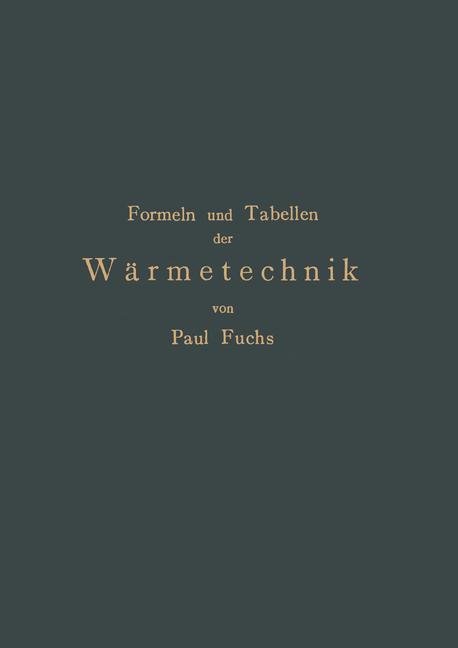 Vorderes Coverbild Formeln und Tabellen der Wärmetechnik