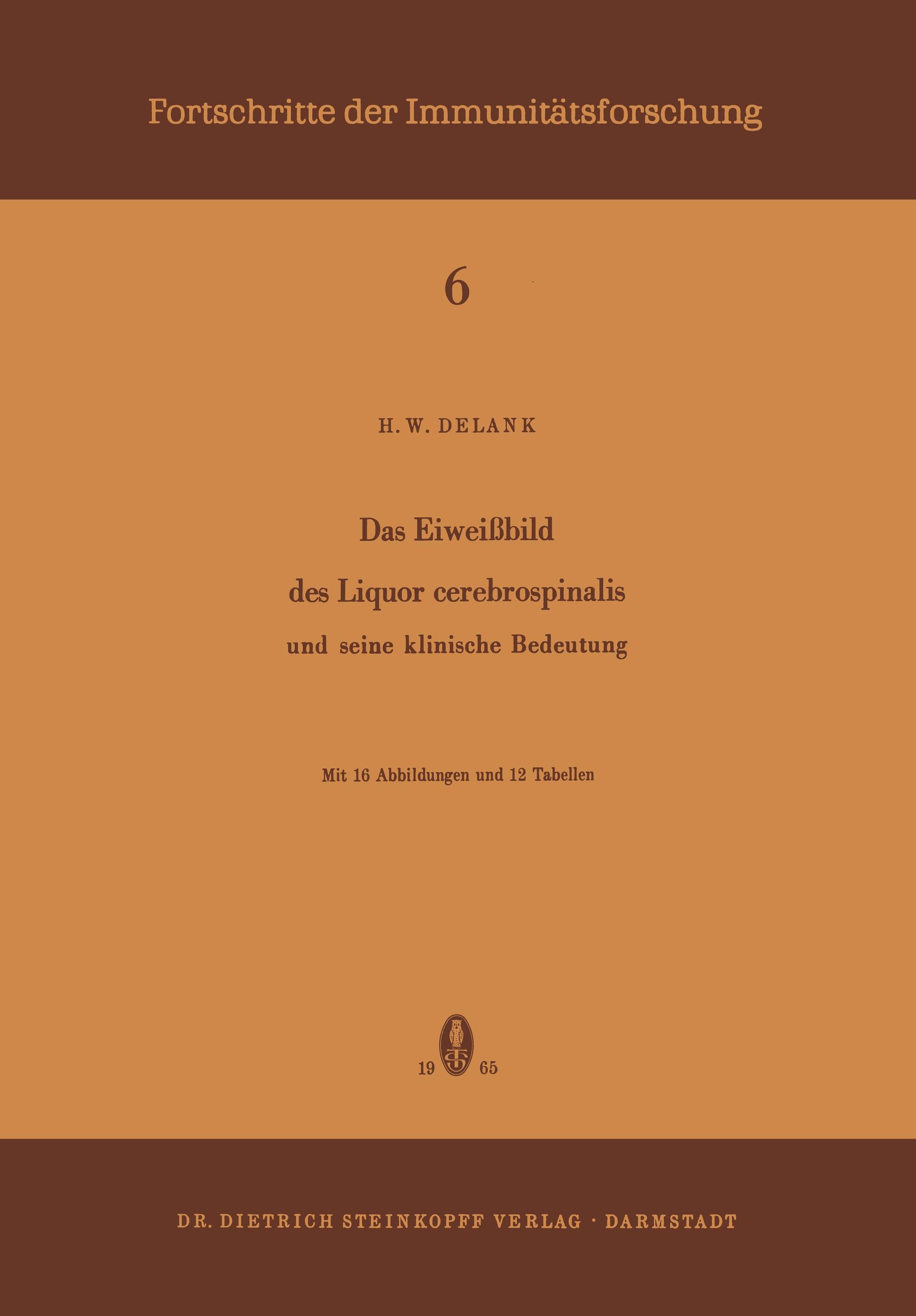 Vorderes Coverbild Das Eiweissbild des Liquor Cerebrospinalis und Seine Klinische Bedeutung