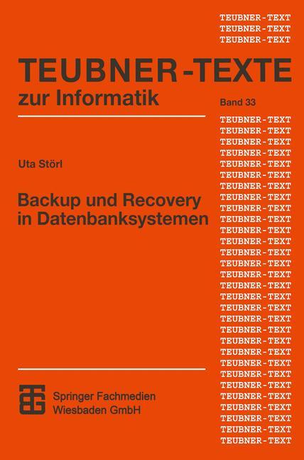 Vorderes Coverbild Backup und Recovery in Datenbanksystemen