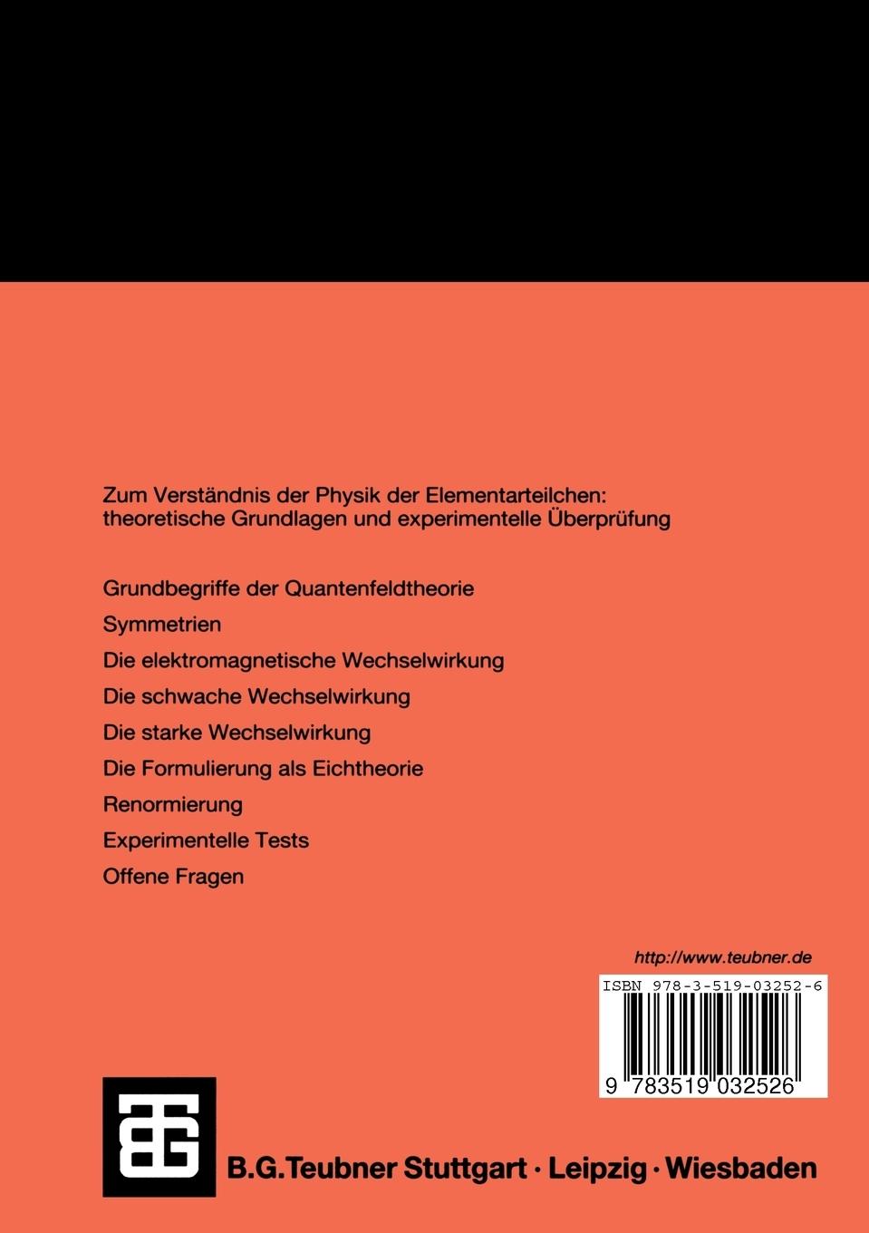 Rückseitencover Theorie der Elementarteilchen