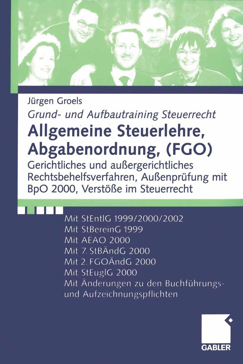Vorderes Coverbild Allgemeine Steuerlehre, Abgabenordnung, (FGO)