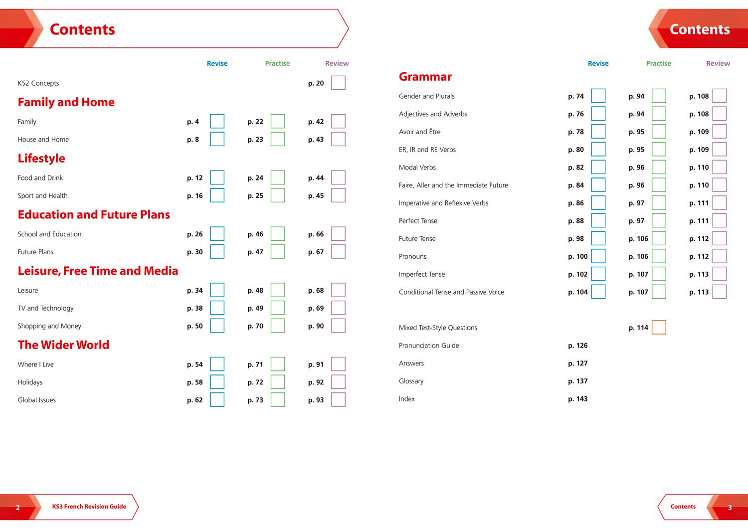Beispielinhalt (Bild) Collins New Key Stage 3 Revision -- French: Revision Guide