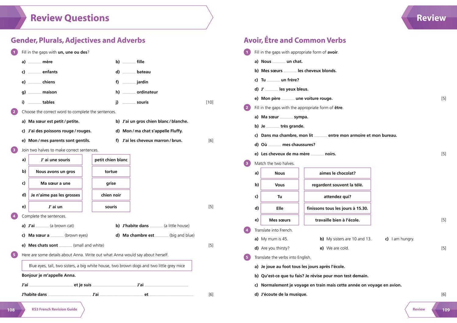 Beispielinhalt (Bild) Collins New Key Stage 3 Revision -- French: Revision Guide