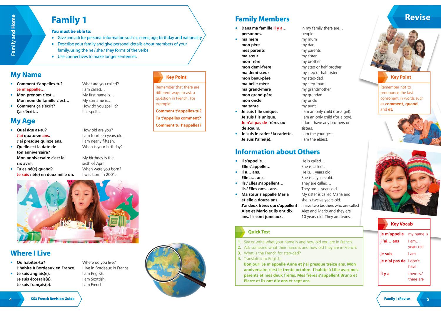 Beispielinhalt (Bild) Collins New Key Stage 3 Revision -- French: Revision Guide