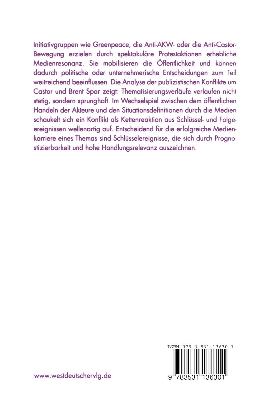 Rückseitencover Prozesse der Thematisierung in publizistischen Konflikten