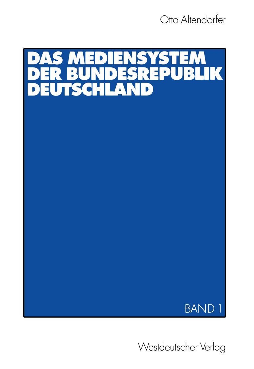 Vorderes Coverbild Das Mediensystem der Bundesrepublik Deutschland