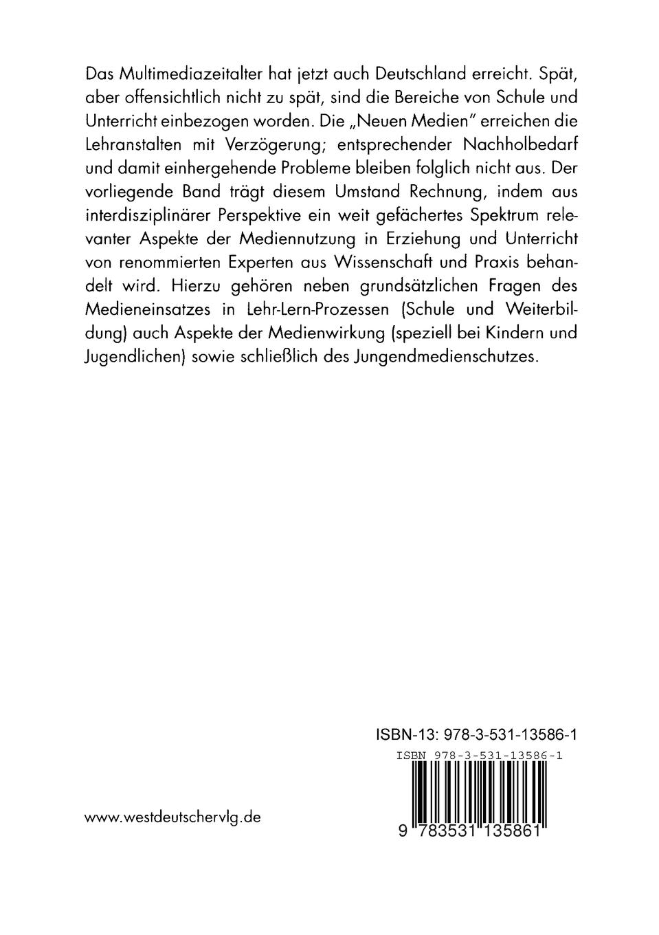 Rückseitencover Aktuelle Aspekte medienpädagogischer Forschung