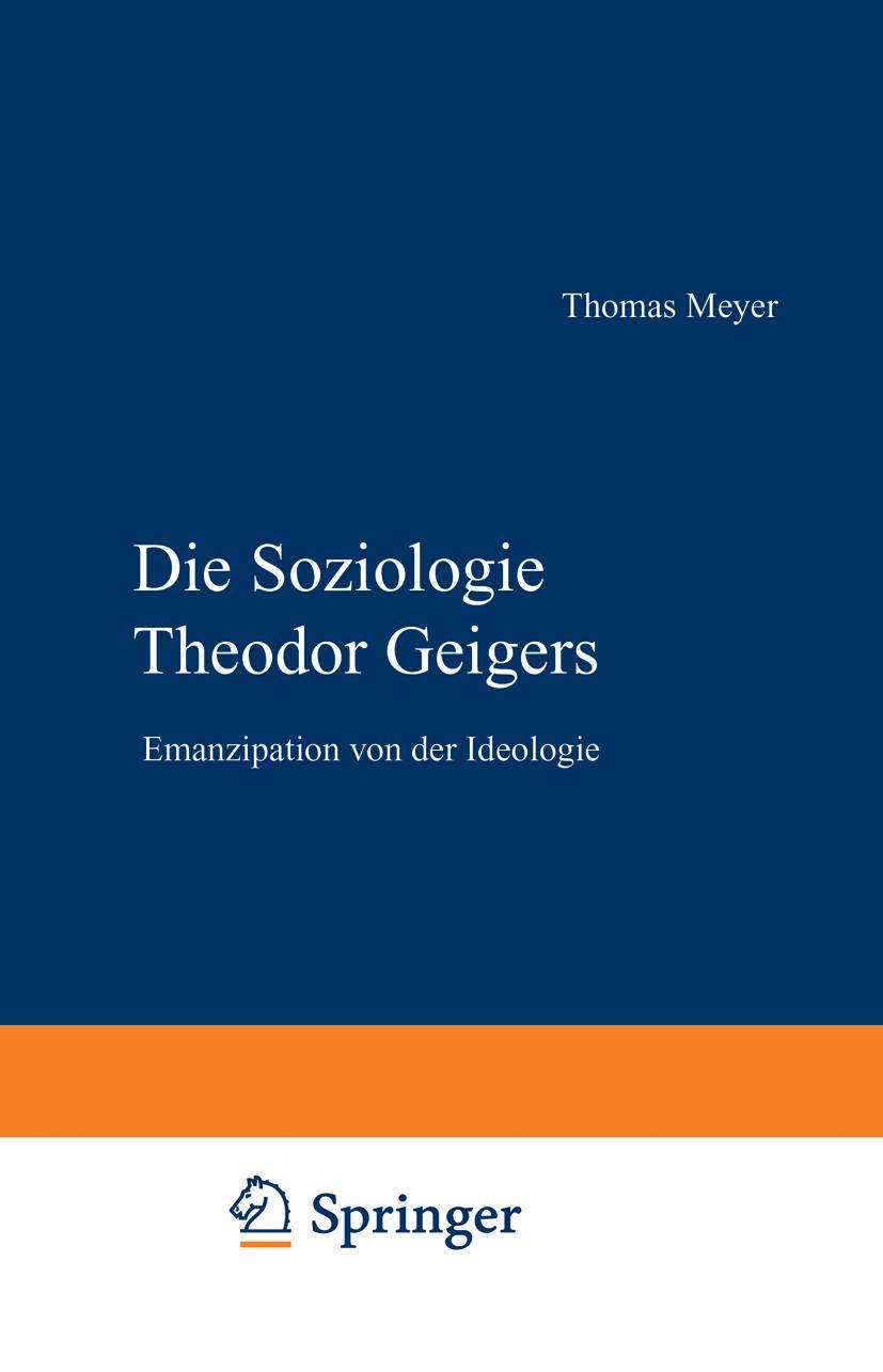 Vorderes Coverbild Die Soziologie Theodor Geigers
