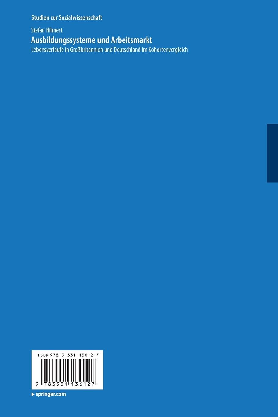 Rückseitencover Ausbildungssysteme und Arbeitsmarkt