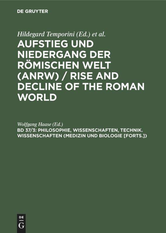 Vorderes Coverbild Philosophie, Wissenschaften, Technik. Wissenschaften (Medizin und Biologie [Forts.])
