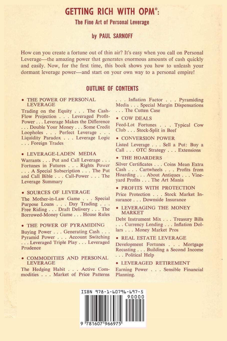 Rückseitencover Getting rich with OPM; the fine art of personal leverage