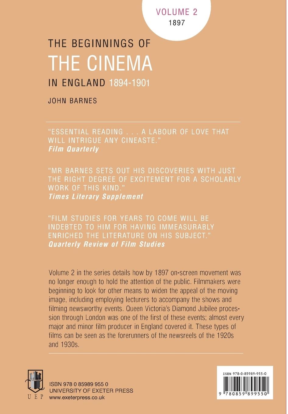 Rückseitencover The Beginnings Of The Cinema In England,1894-1901