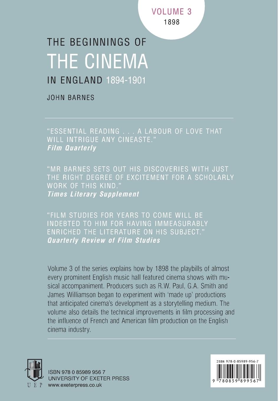 Rückseitencover The Beginnings Of The Cinema In England,1894-1901