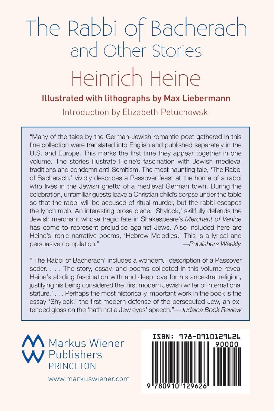 Rückseitencover The Rabbi of Bacherach