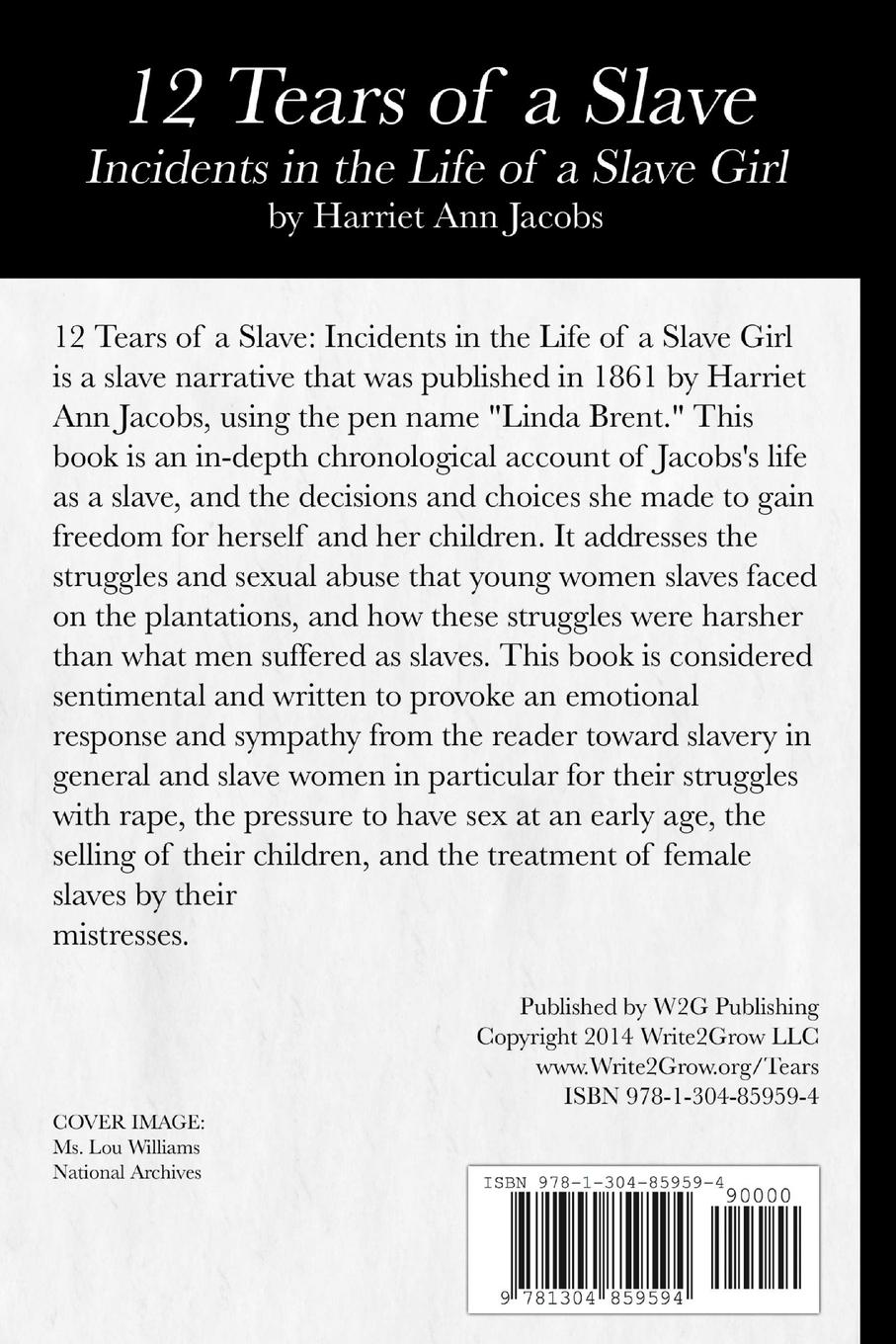 Rückseitencover 12 Tears of a Slave