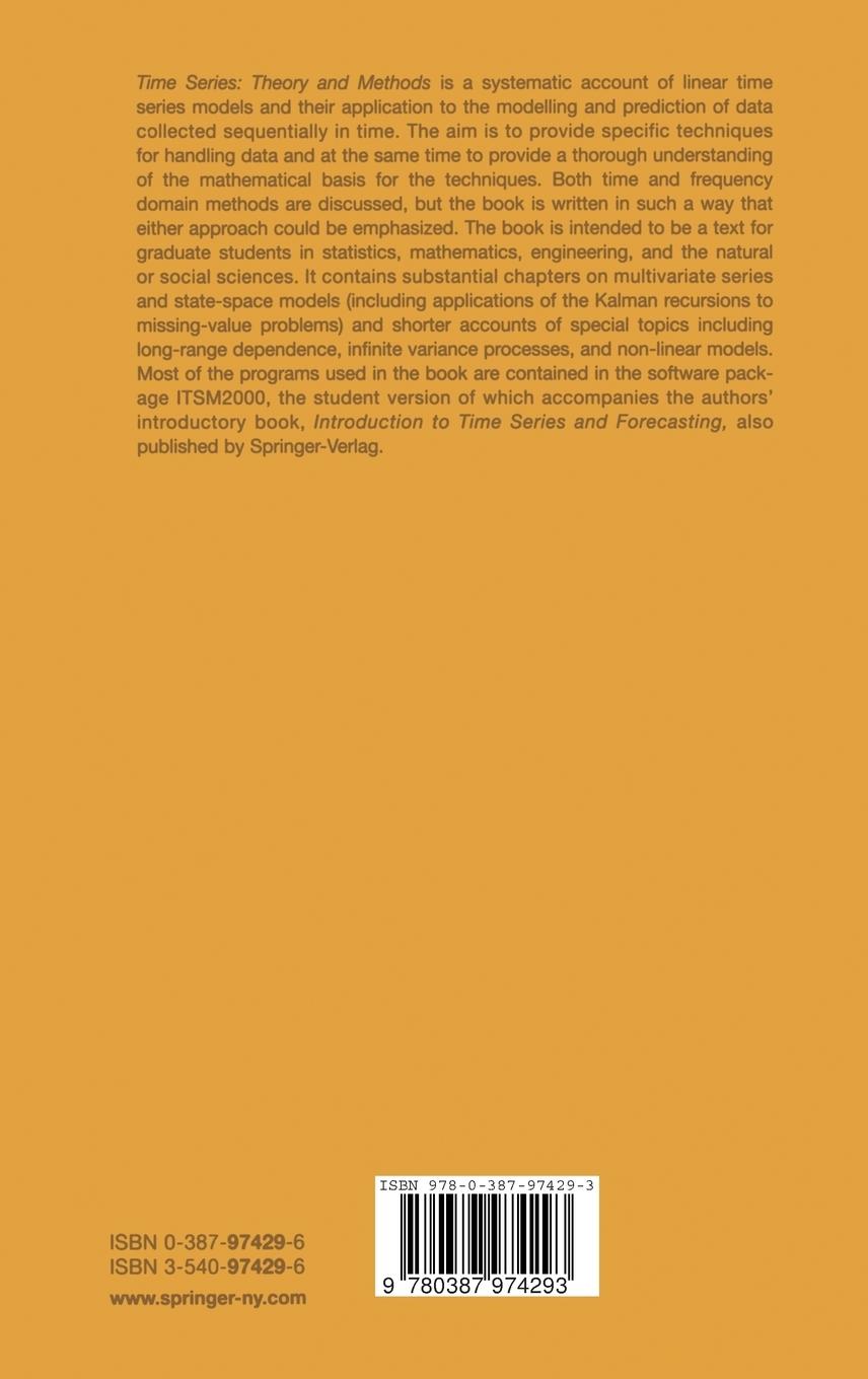 Rückseitencover Time Series: Theory and Methods
