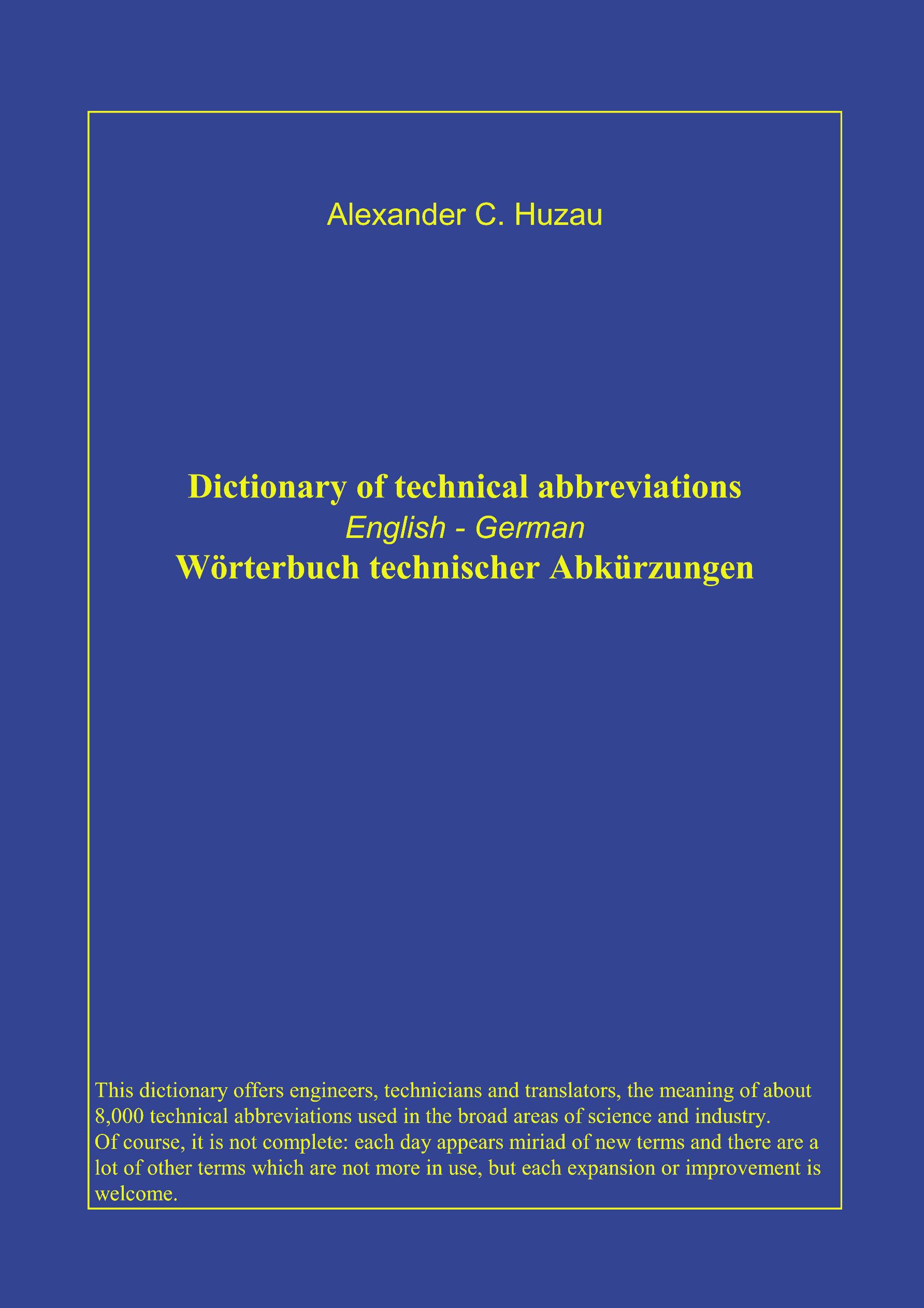 Vorderes Coverbild Wörterbuch technischer Abkürzungen