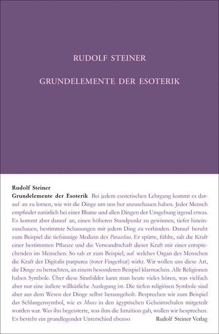 Vorderes Coverbild Rudolf Steiner Gesamtausgabe 93a . Grundelemente der Esoterik