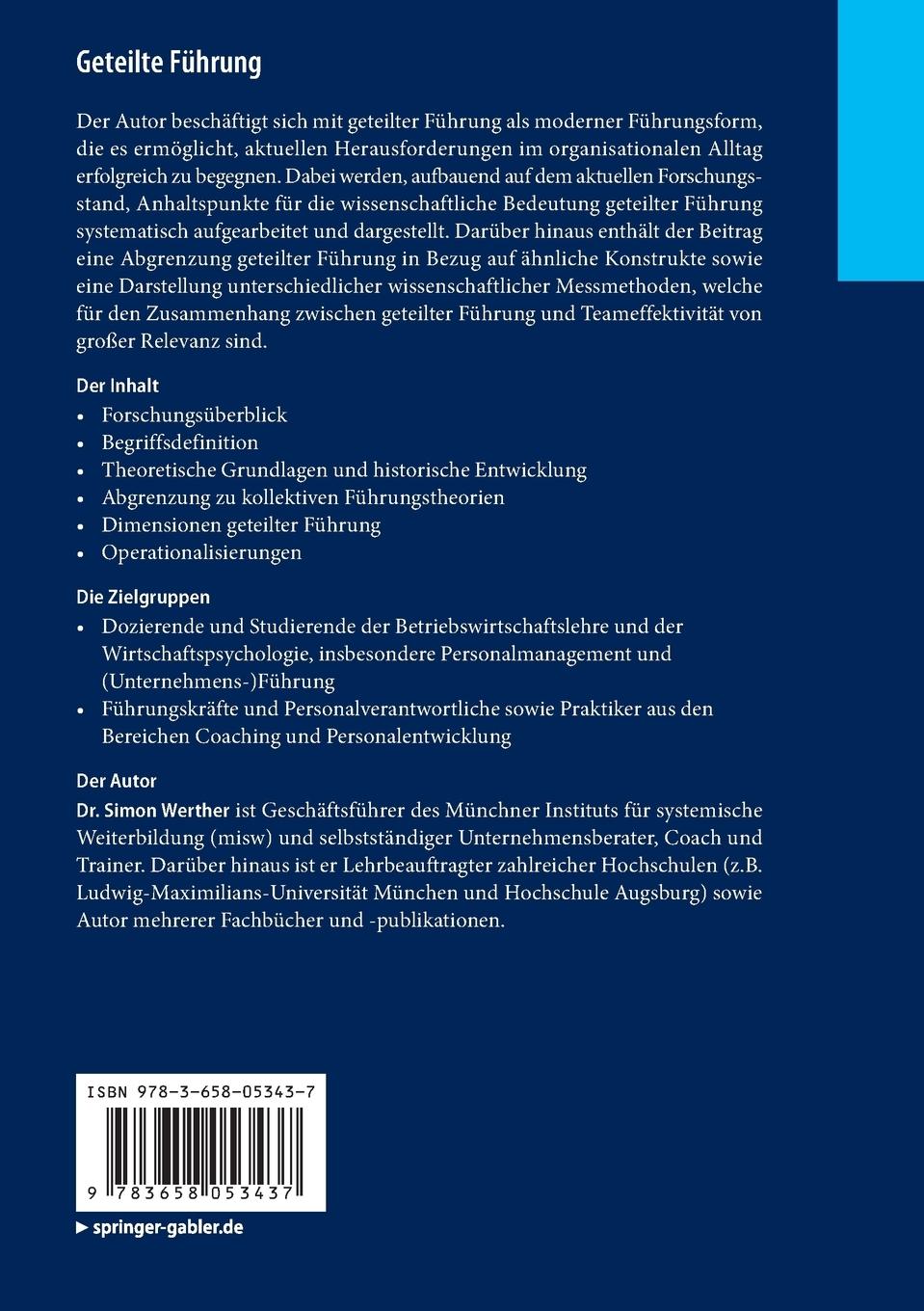 Rückseitencover Geteilte Führung