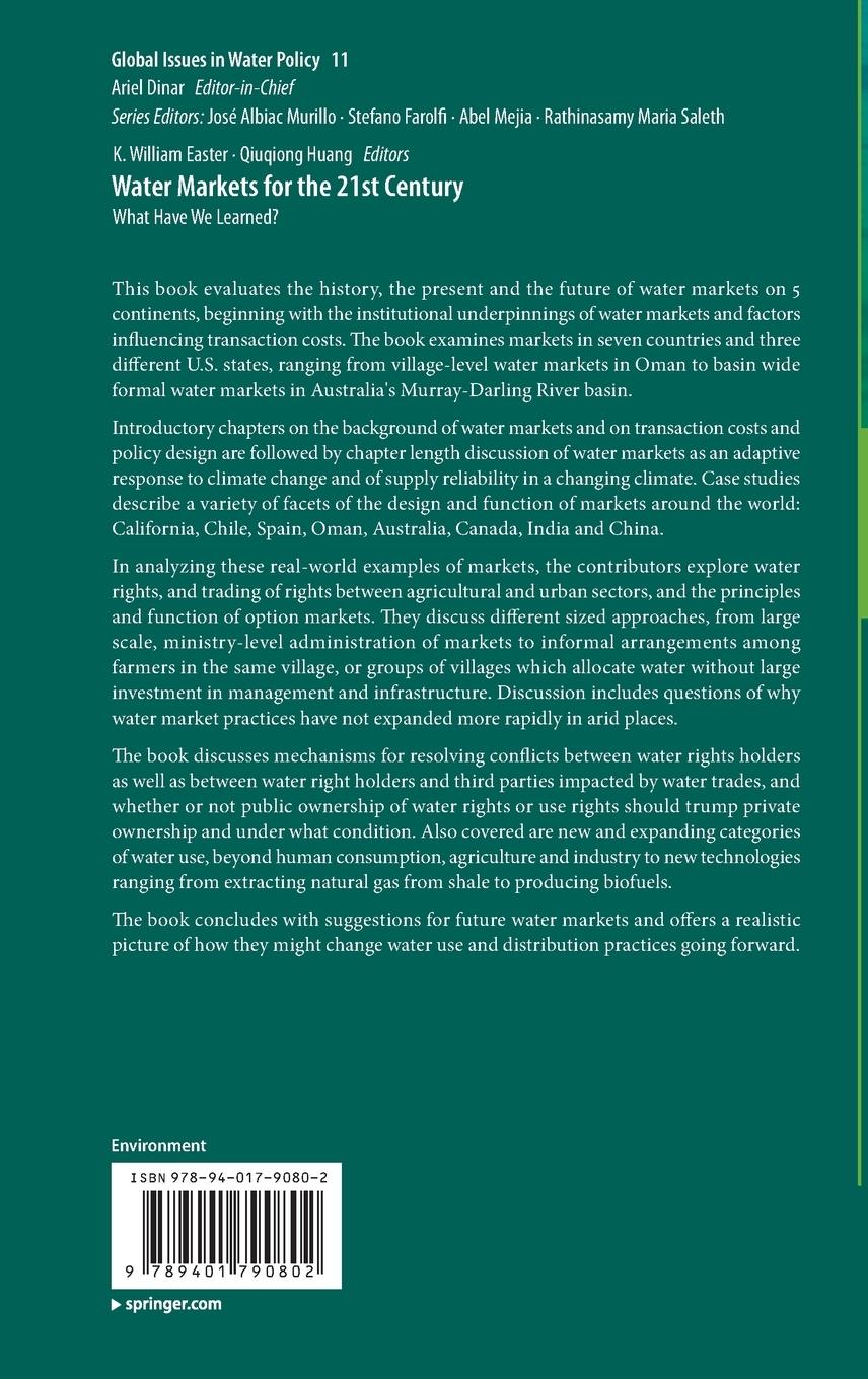 Rückseitencover Water Markets for the 21st Century