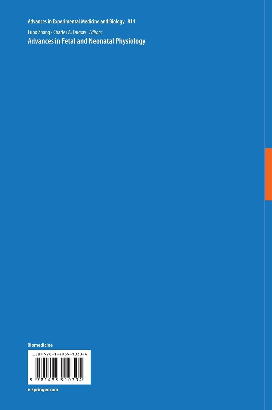 Rückseitencover Advances in Fetal and Neonatal Physiology