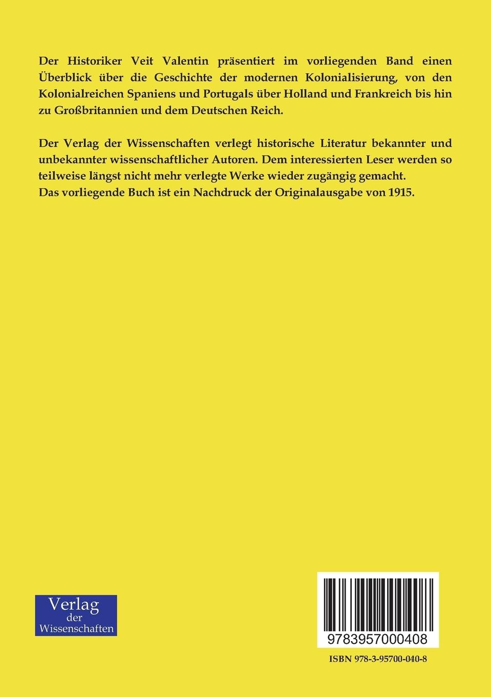 Rückseitencover Kolonialgeschichte der Neuzeit