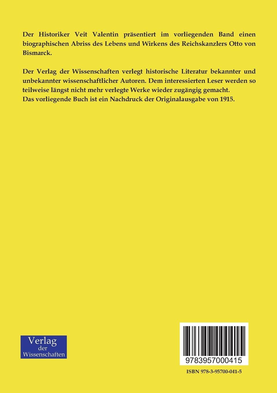 Rückseitencover Bismarck und seine Zeit