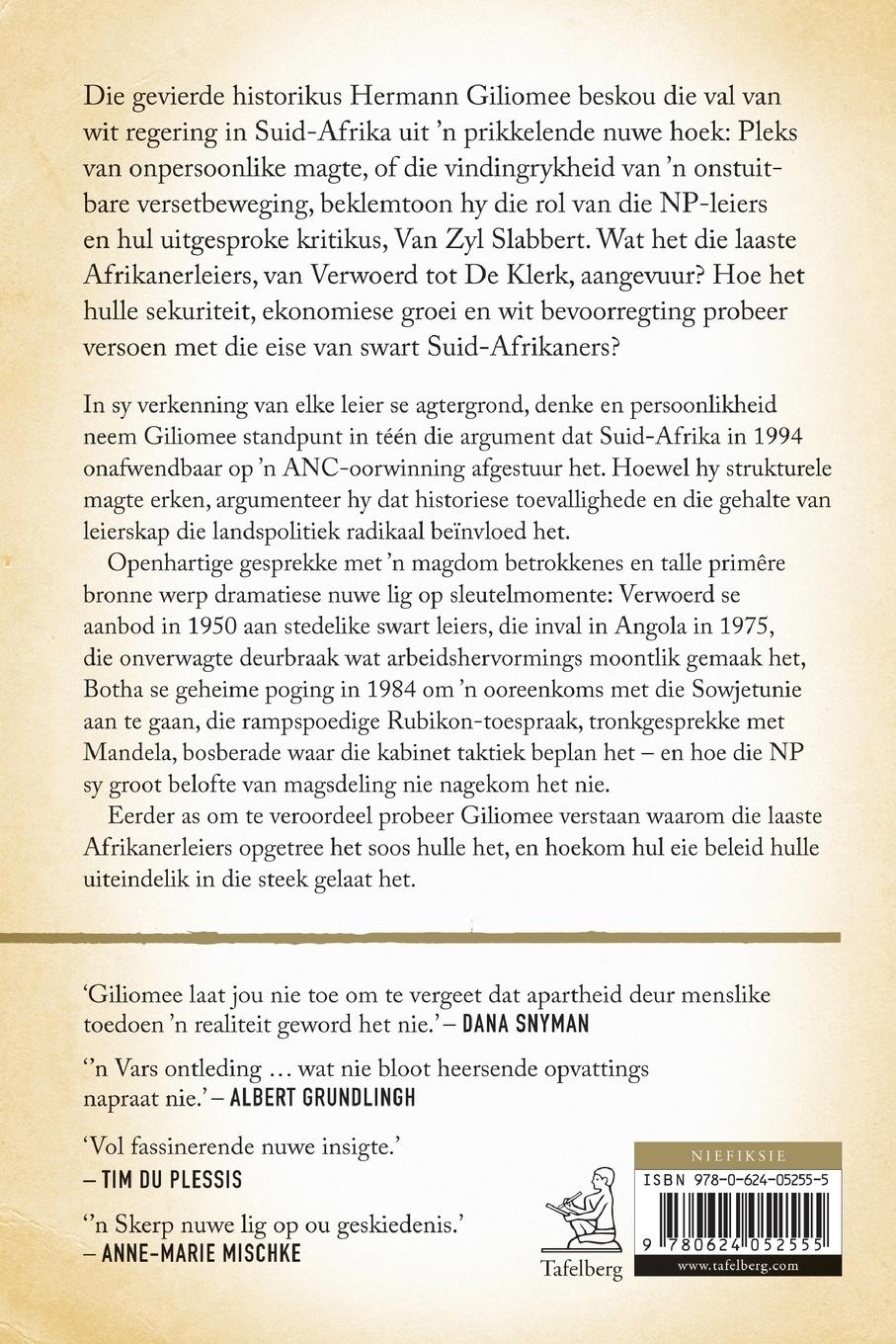 Rückseitencover Die Laaste Afrikanerleiers