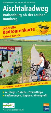 Vorderes Coverbild Radwanderkarte Aischtalradweg, Rothenburg ob der Tauber - Bamberg 1 : 50 000