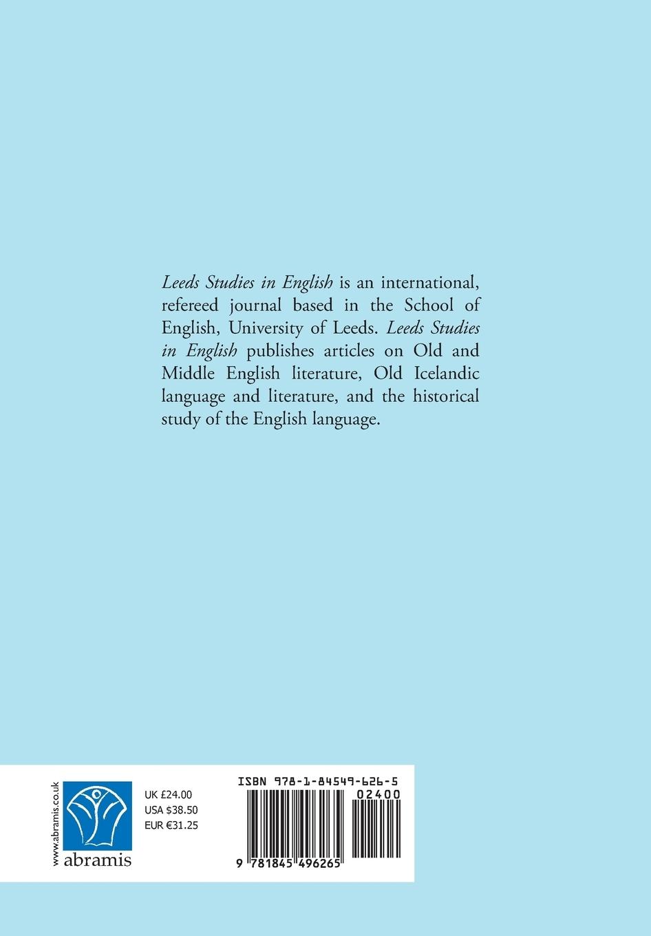 Rückseitencover Leeds Studies in English 2012