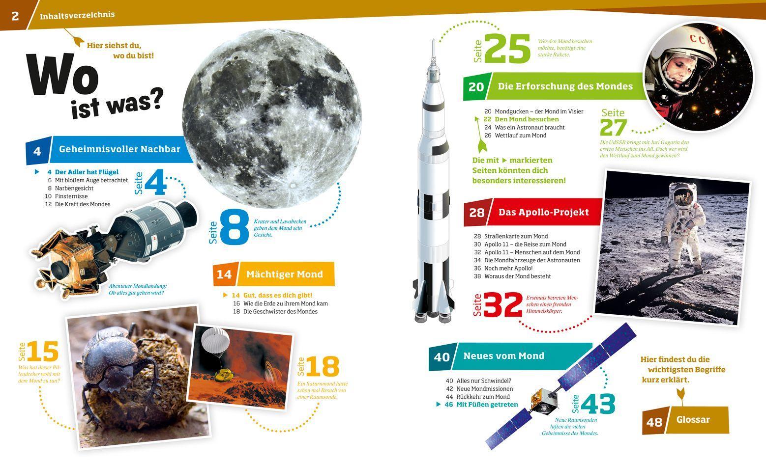 Beispielinhalt (Bild) WAS IST WAS Band 21 Der Mond. Rätselhaft und mächtig