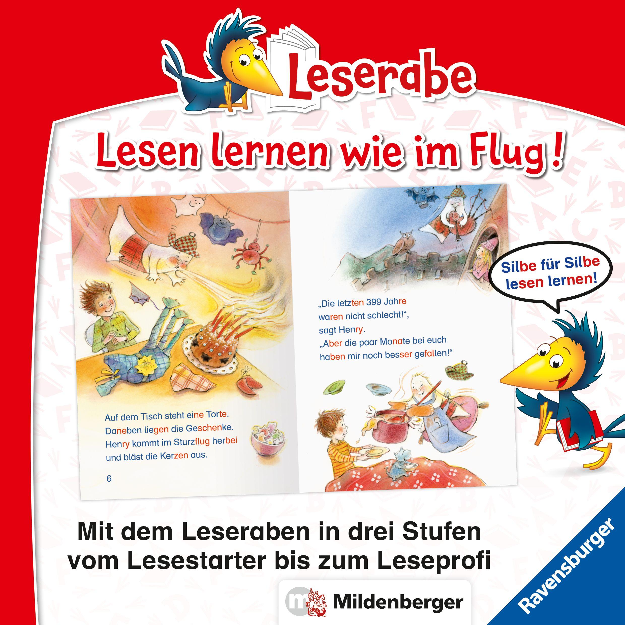 Beispielinhalt (Bild) Das kleine Gespenst geht in die Schule - Leserabe 1. Klasse - Erstlesebuch für Kinder ab 6 Jahren