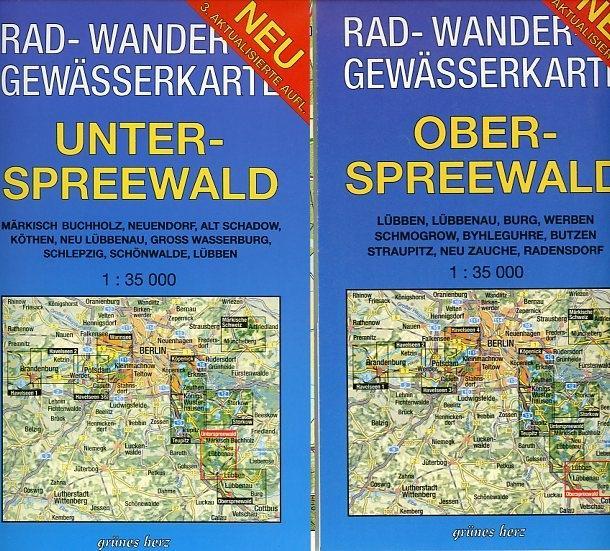 Beispielinhalt (Bild) Spreewald 1 : 35 000 Rad-, Wander- und Gewässerkarten-Set