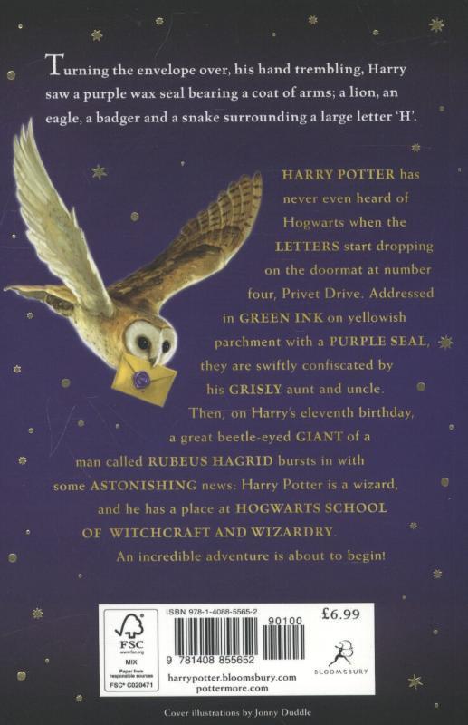 Rückseitencover Harry Potter 1 and the Philosopher's Stone