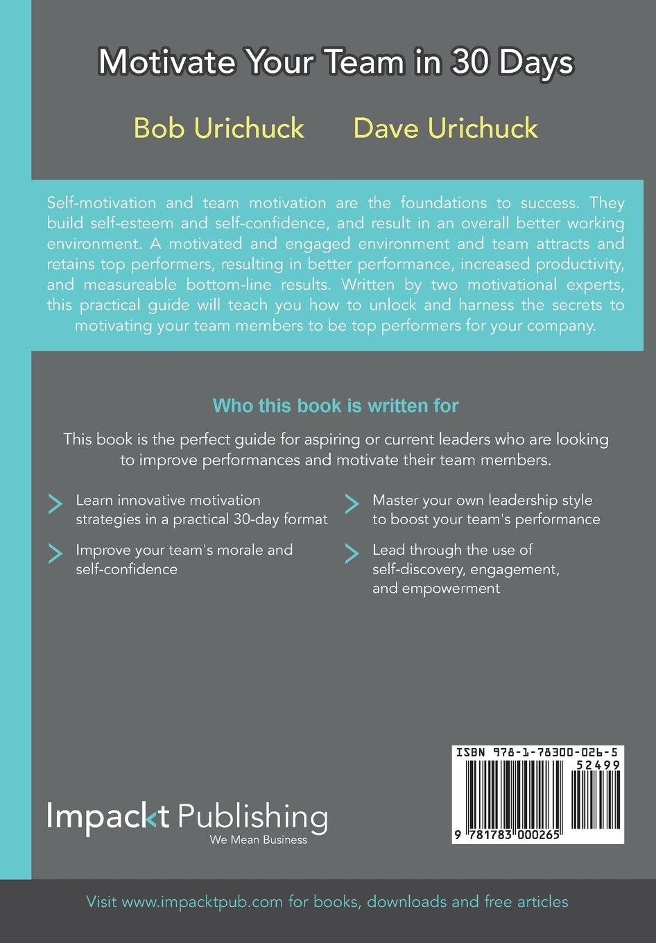 Rückseitencover Motivate Your Team in 30 Days