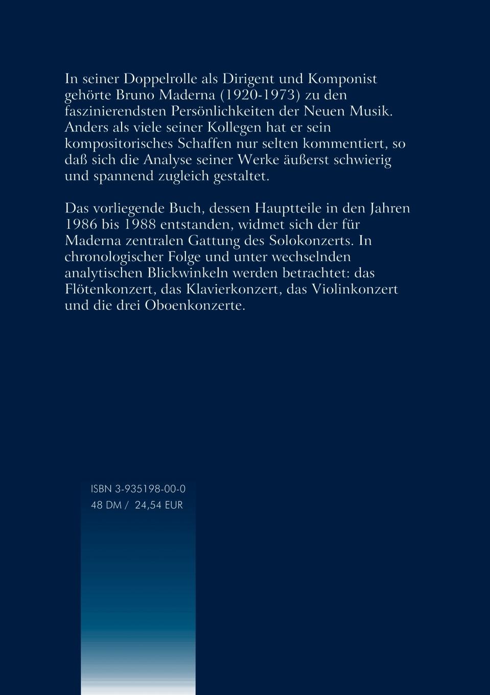Rückseitencover Die Solokonzerte Bruno Madernas