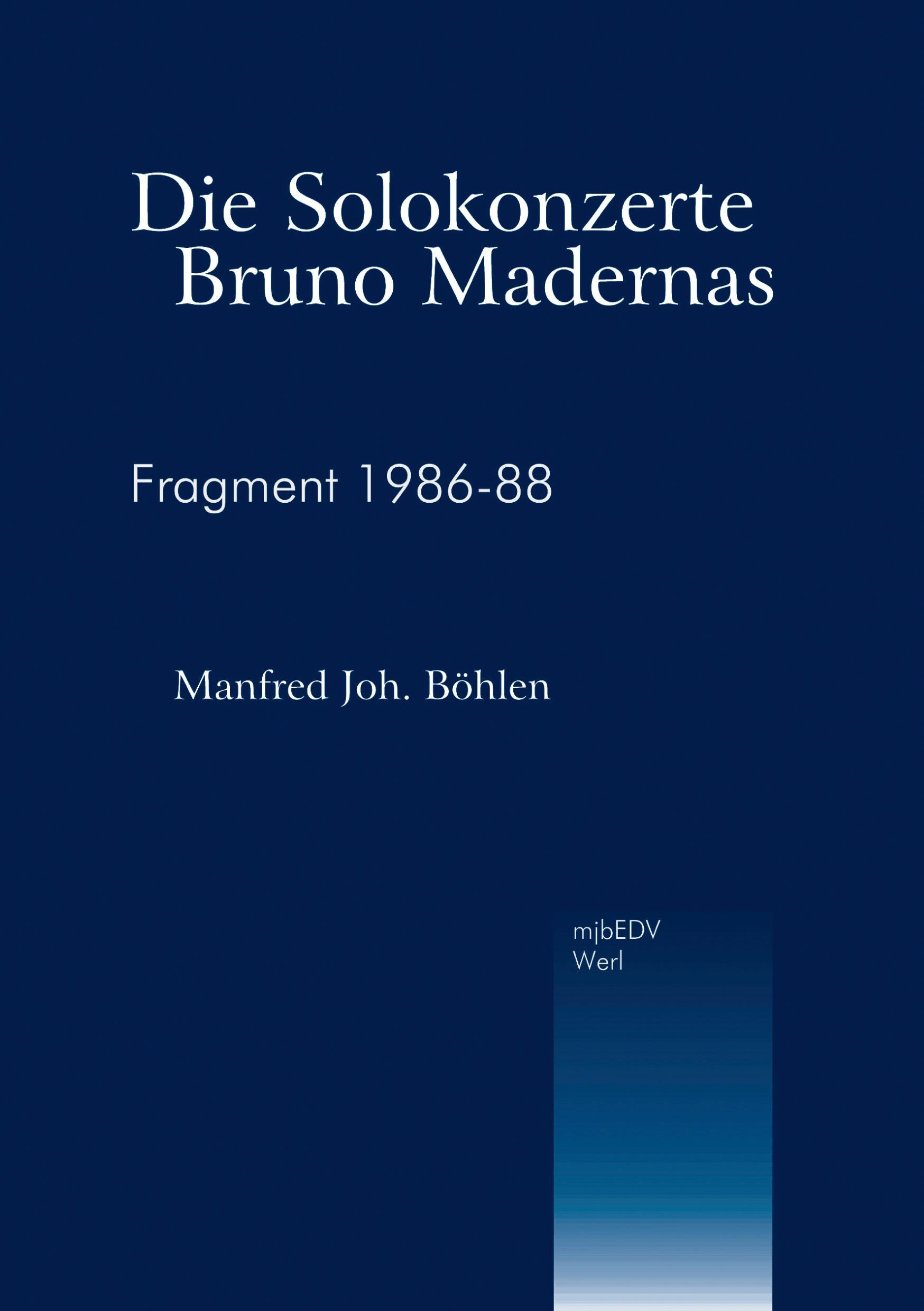 Vorderes Coverbild Die Solokonzerte Bruno Madernas