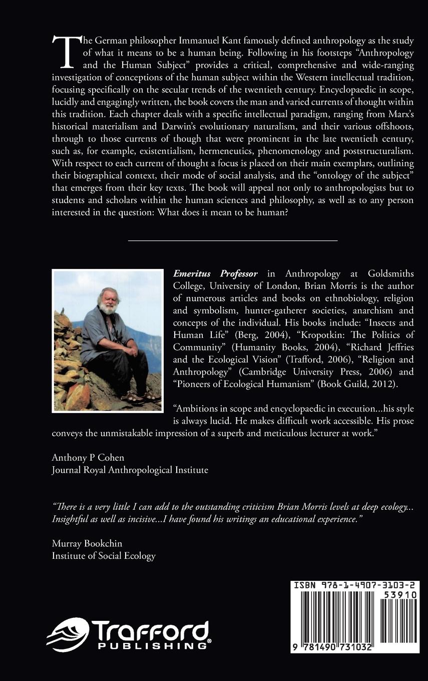 Rückseitencover Anthropology and the Human Subject