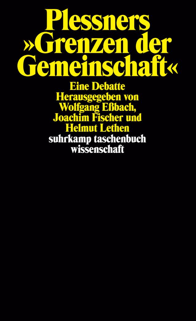 Vorderes Coverbild Plessners »Grenzen der Gemeinschaft«