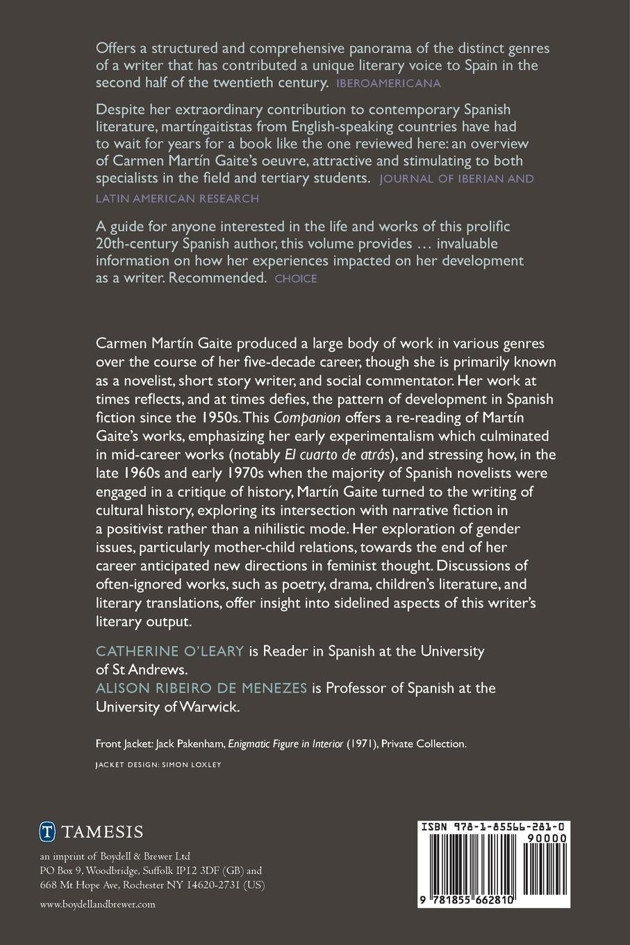Rückseitencover A Companion to Carmen Martin Gaite
