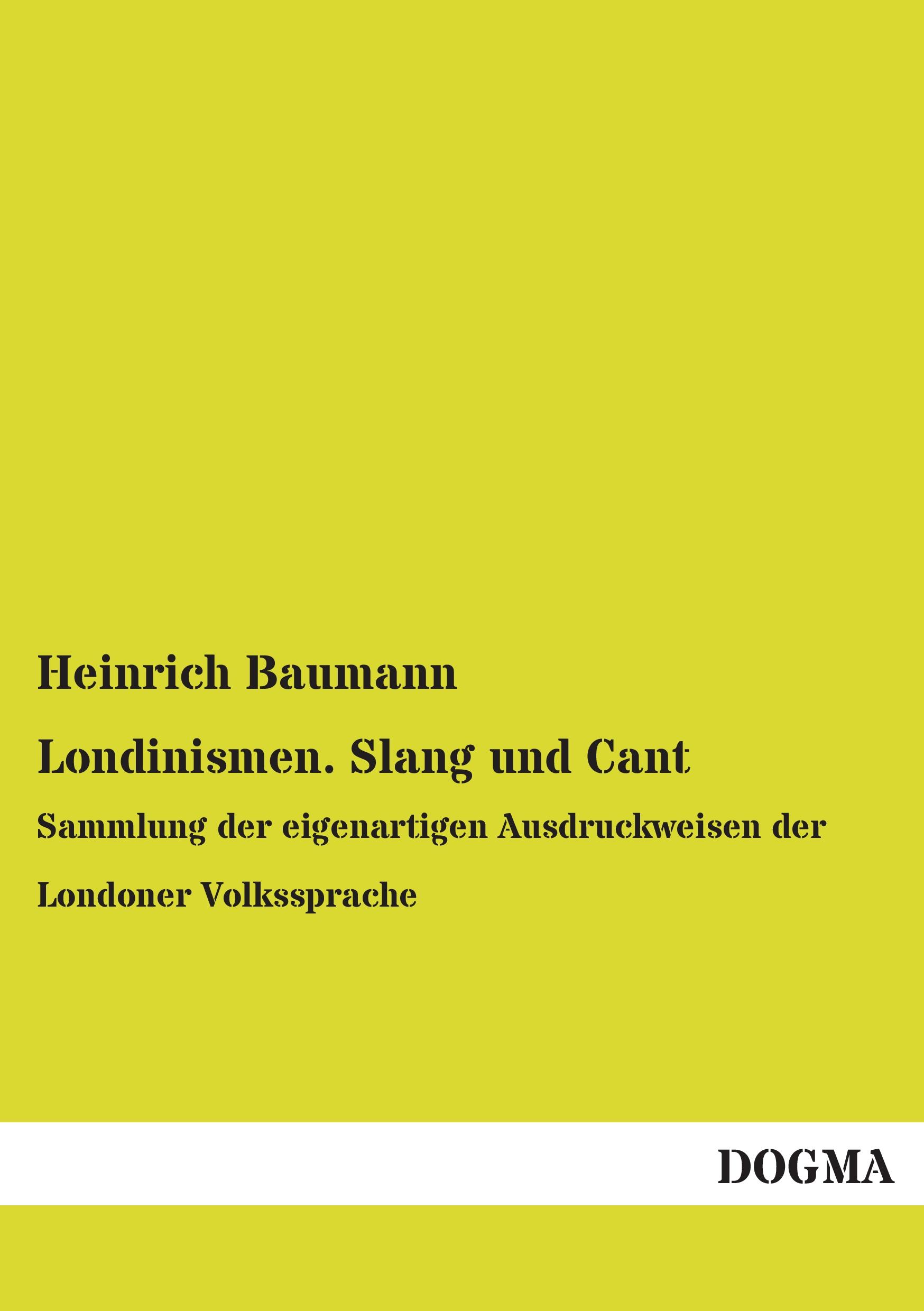 Vorderes Coverbild Londinismen. Slang und Cant